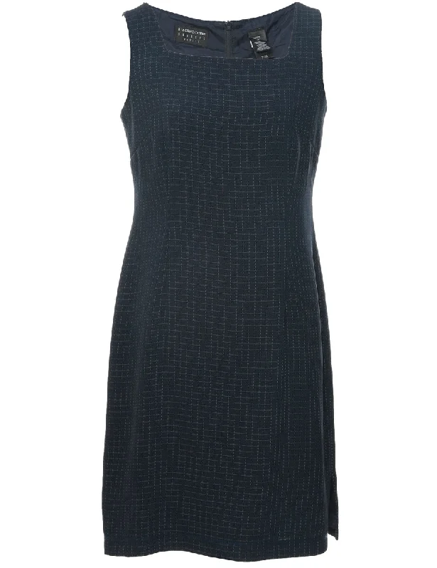 Weekend Bargains Await You Pinstriped Navy Dress - M