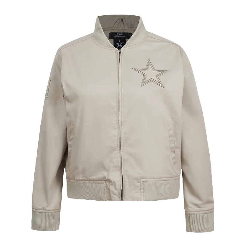 NFL DALLAS COWBOYS NEUTRAL WOMEN'S TWILL JACKET (TAUPE)