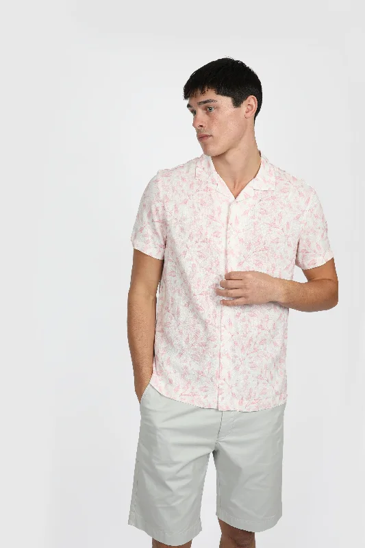 Relaxed Fit Floret Cuban Collar Shirt