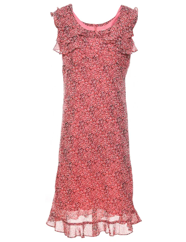 Instant Deal Pink Ditzy Floral Print Y2K Dress - M