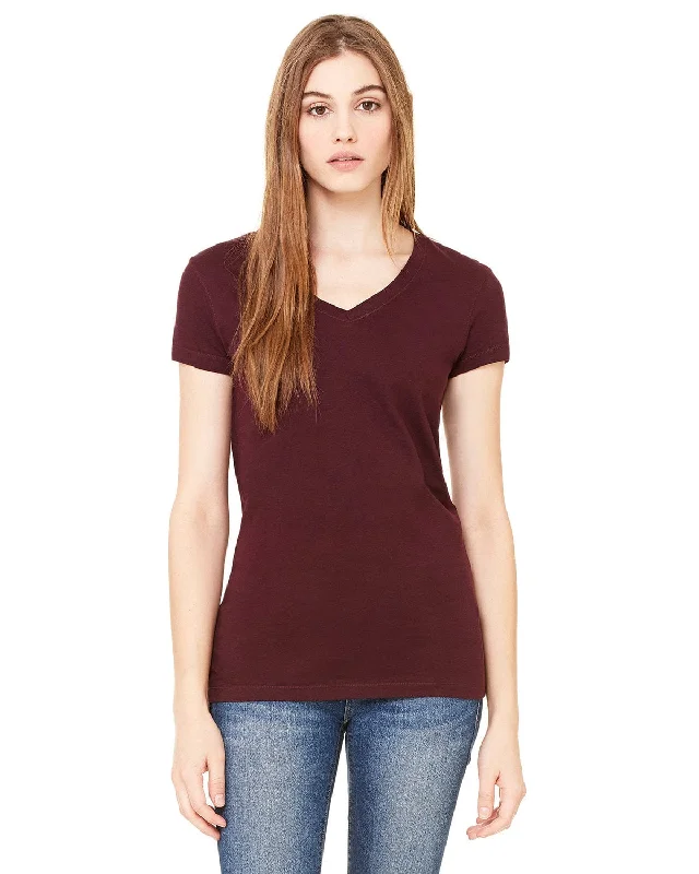 Bella+Canvas Ladies Short Sleeve V-Neck T-Shirt | Plum