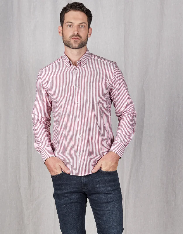 Bonus Offer Ohope Red & White Stripe Shirt