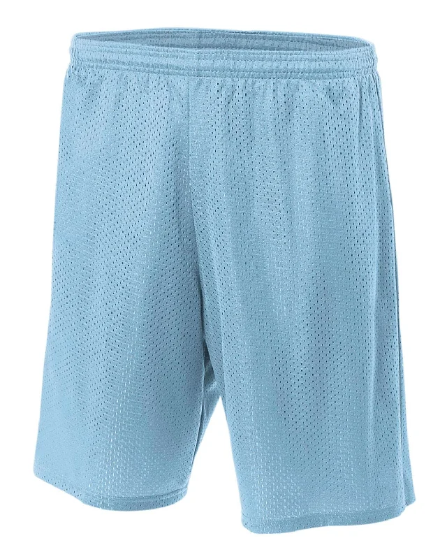 A4 Adult Nine Inch Inseam Mesh Shorts | Light Blue