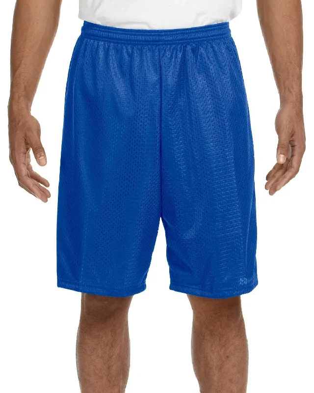 A4 Adult Nine Inch Inseam Mesh Shorts | Royal