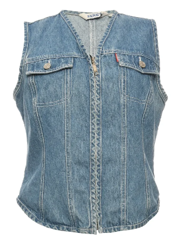 Sleeveless Medium Wash Vest - M - Marketplace