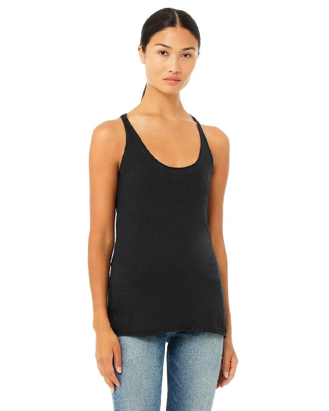 Online Exclusive Bella+Canvas Ladies Triblend Racerback Tank | Blk Hthr Triblnd