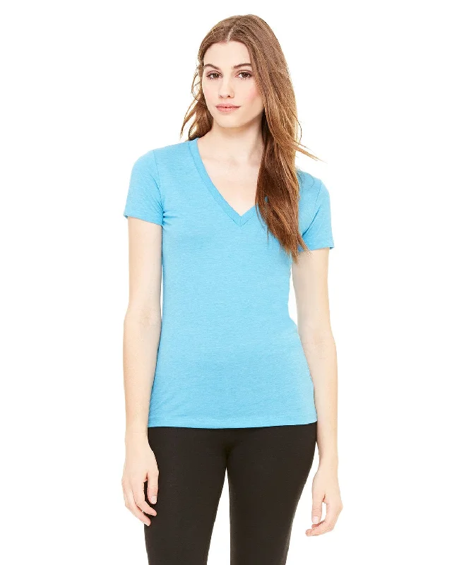 Daily Special Bella+Canvas Ladies Triblend Deep V-Neck T-Shirt | Aqua Triblend