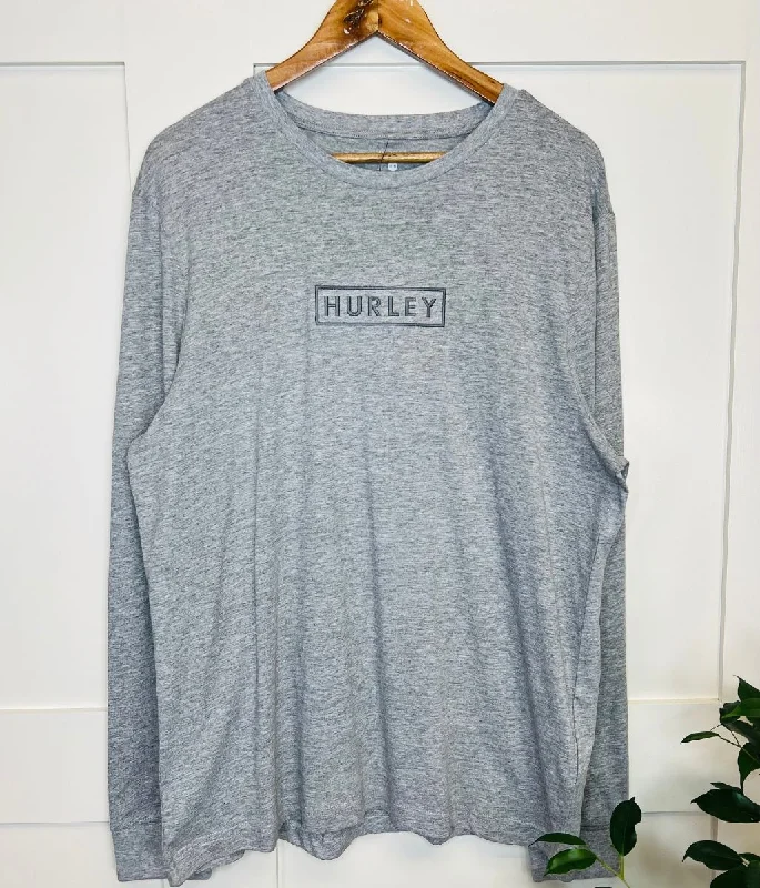 Weekend Specials to Love Grey Mens Hurley Long Sleeved  Logo T Shirt