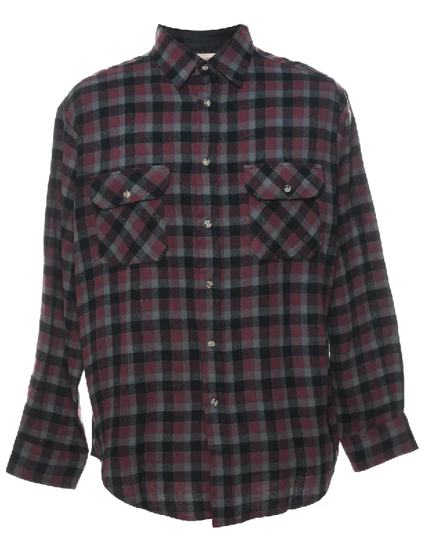 Weekend Deals That Spark Plum & Grey Checked Shirt - L