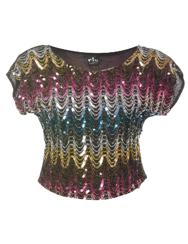 Sequined Party Top - S