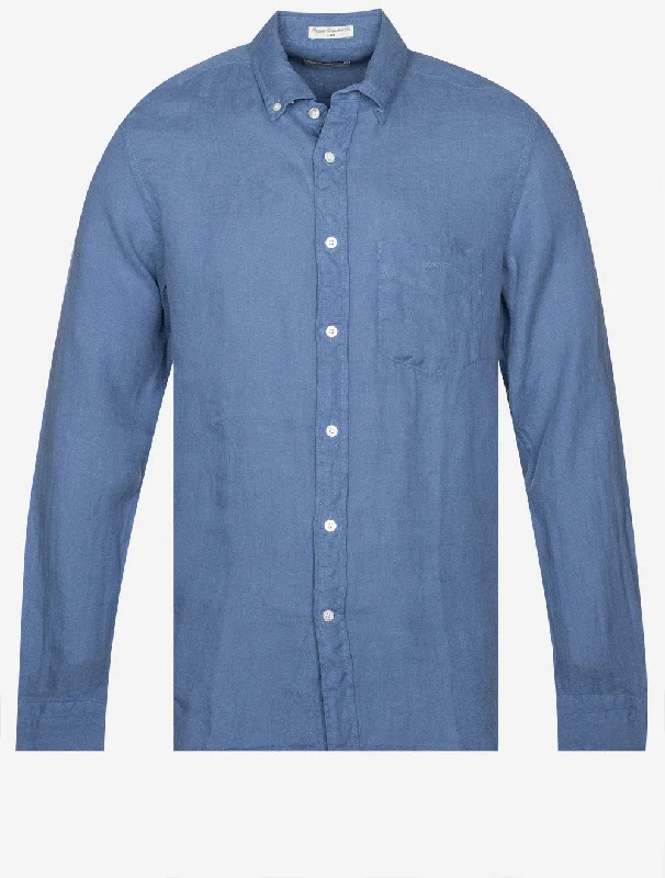 Buy Today Regular Fit Garment Dyed Linen Shirt Salty Sea
