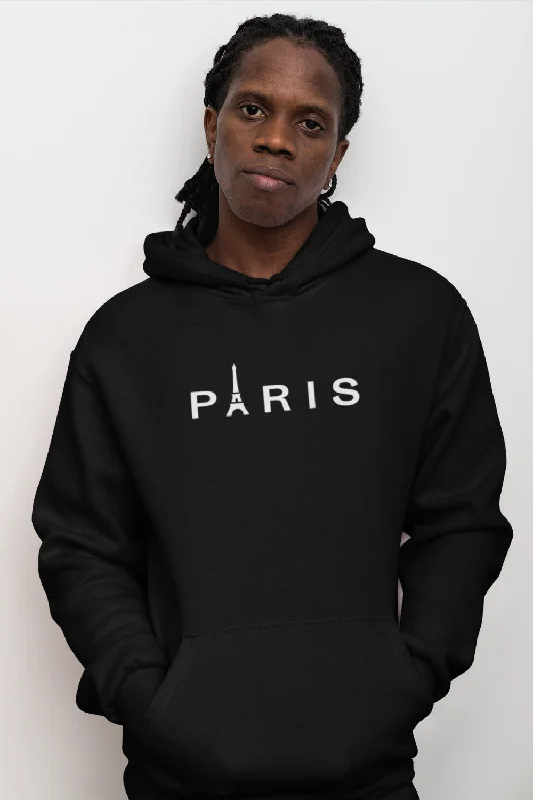 Weekend Deals to Make You Smile Paris Premium Non Zipper Black Hoodie