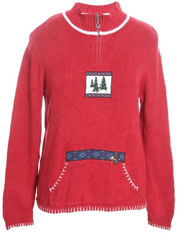 Weekend Savings Spectacular Red Christmas Jumper - M