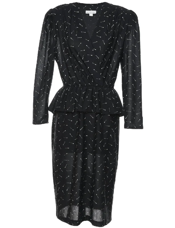 Lowest Rates Peplum Black Dress - M