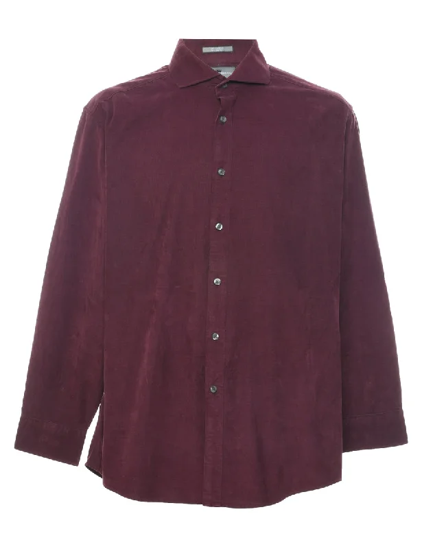 Weekend Discounts to Grab Plum Corduroy Shirt - XL