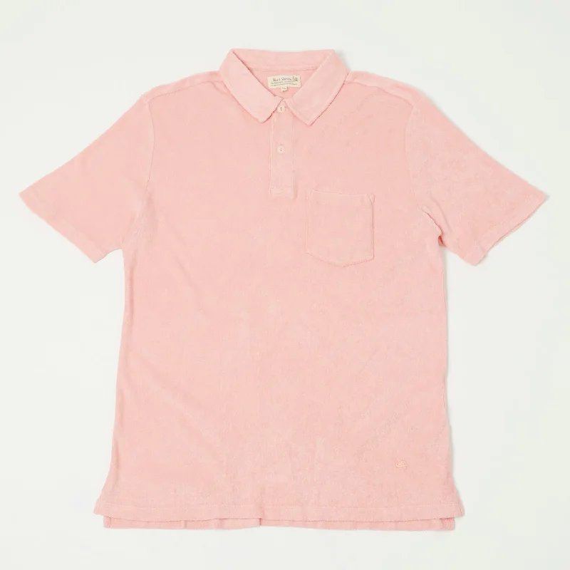 Savings Galore Merz b. Schwanen TPLP02 Plant Based Terry Polo Shirt - Peach
