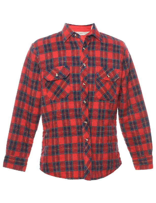 Price Drop Red & Navy Flannel Checked Shirt - M