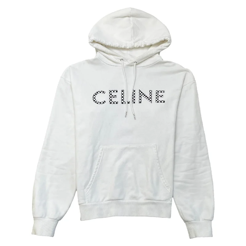 Weekend Deals to Make You Happy Men's Studded Logo Hoodie White Size XS