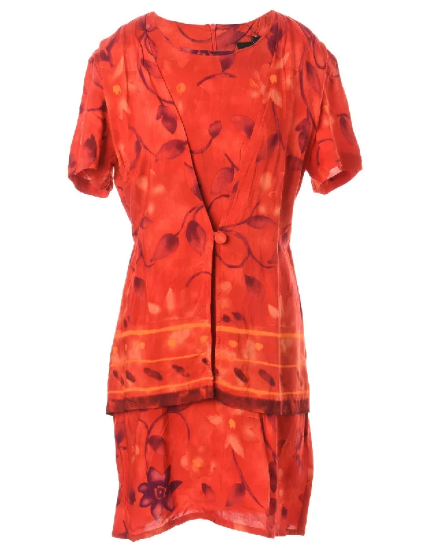 Final Offer Reclaimed Red Floral Mini Dress
