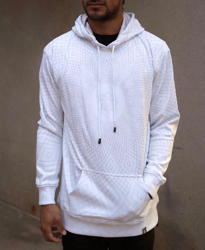 Special Discount White Reactor Pullover Hoodie by Threyda