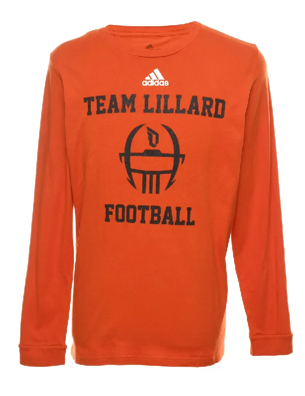 Weekend Specials to Love Adidas Black & Orange Long Sleeve Football Sports T-shirt - XL Weekend Specials to Love Adidas Black & Orange Long Sleeve Football Sports T-shirt - XL