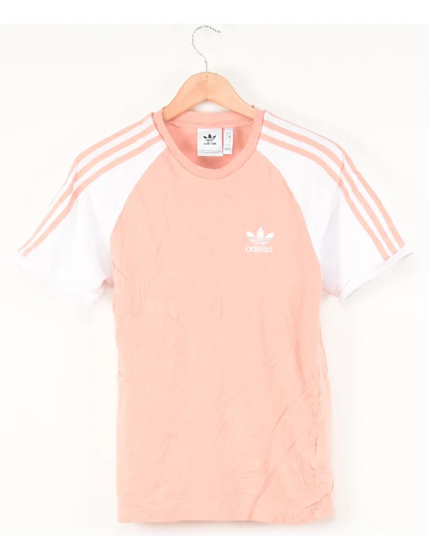 Early Access Adidas Plain Peach & White T-shirt - S