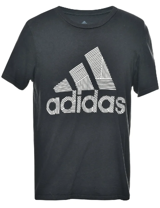 Massive Deal Adidas Printed Black & White T-shirt - S