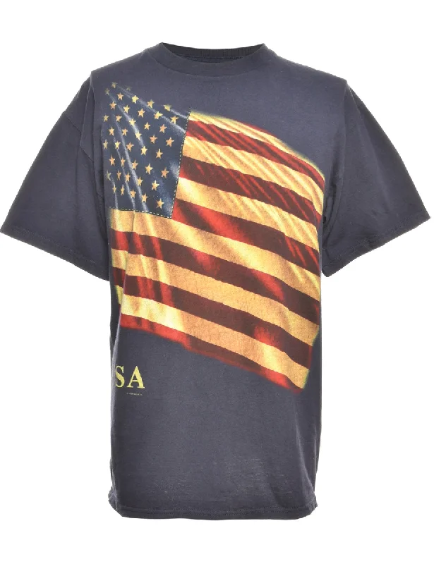 Weekend Savings Spree America Flag Design Tultex Printed T-shirt - L
