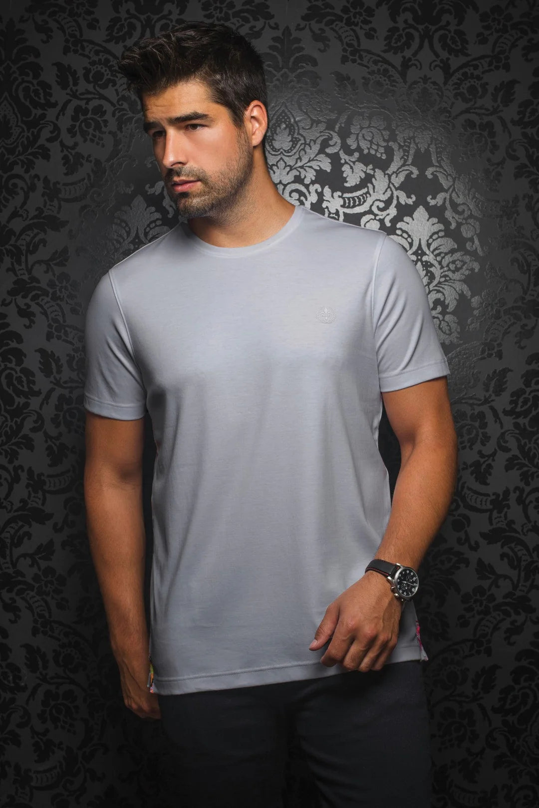 Weekend Special Au Noir Stretch Short-Sleeve Shirt | T-shirt Crew Neck - Michael Light Grey