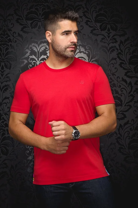 Unmissable Sale Au Noir Stretch Short-Sleeve Shirt | T-shirt Crew Neck - Michael Red
