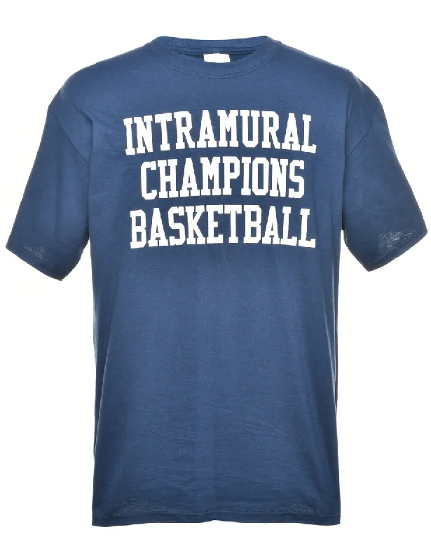 Year-End Deals Basketball Intramural Champions Navy & White Printed T-shirt - L
