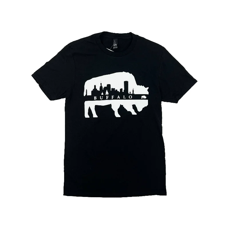 BFLO Buffalo Skyline Black Short Sleeve Shirt