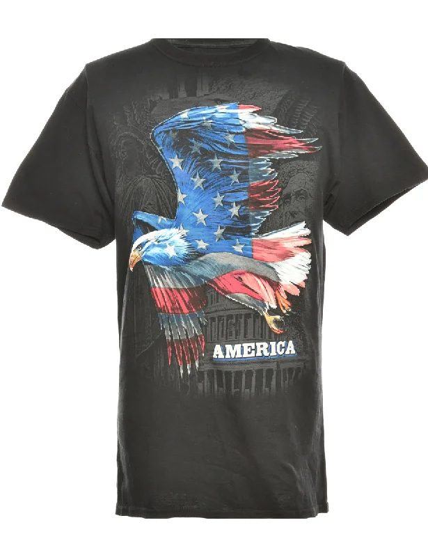 Weekend Deals You Can't Resist Black America Design Printed T-Shirt - L