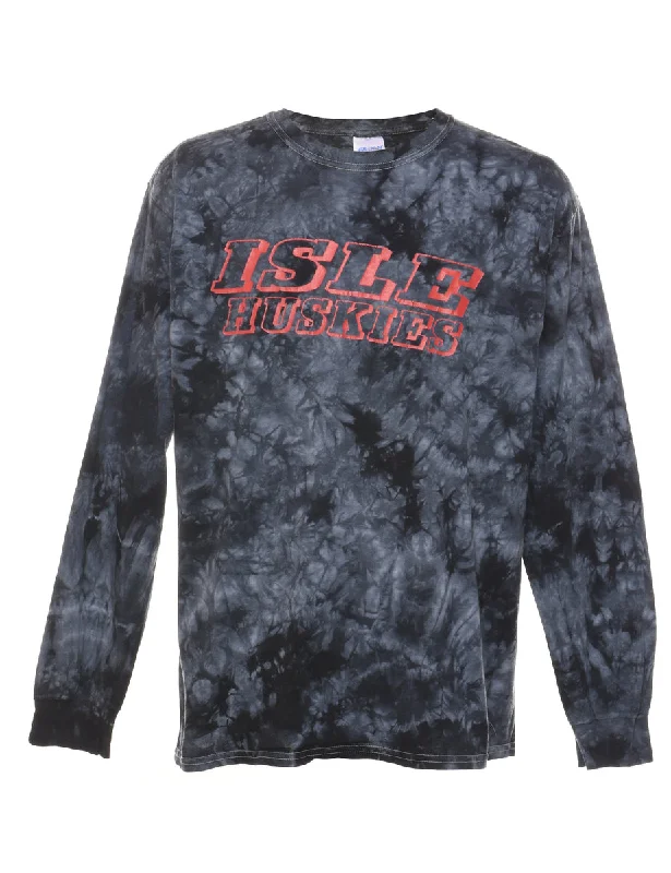 Weekend Bargains Just for You Black, Grey & Red Tie Dye T-Shirt - L
