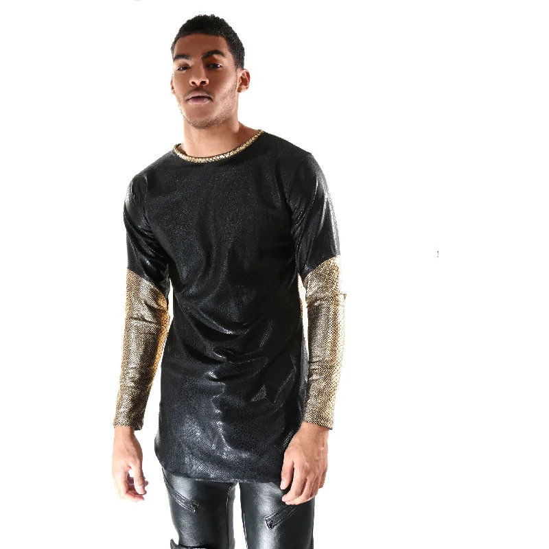 Deal of the Day Black Metallic long sleeve with Gold mix