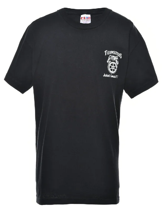 Now Available Black Printed T-shirt - L