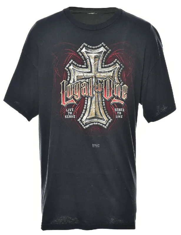 Limited Offer Black Printed T-shirt - L