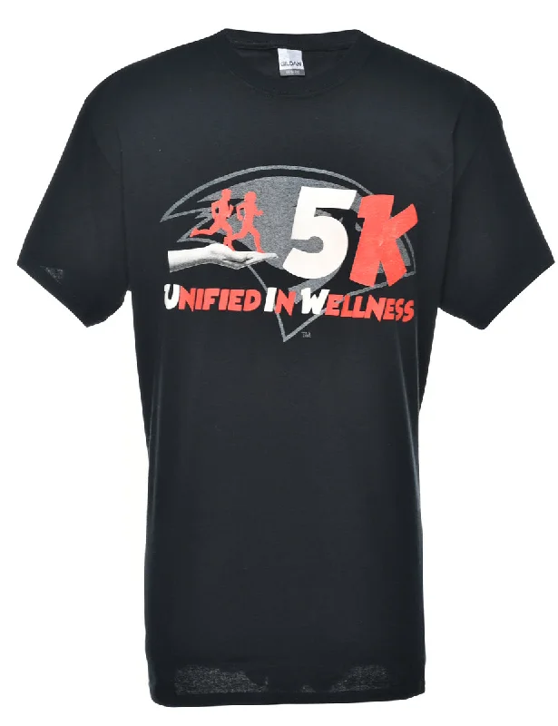 Top Pick Black Printed T-shirt - XL