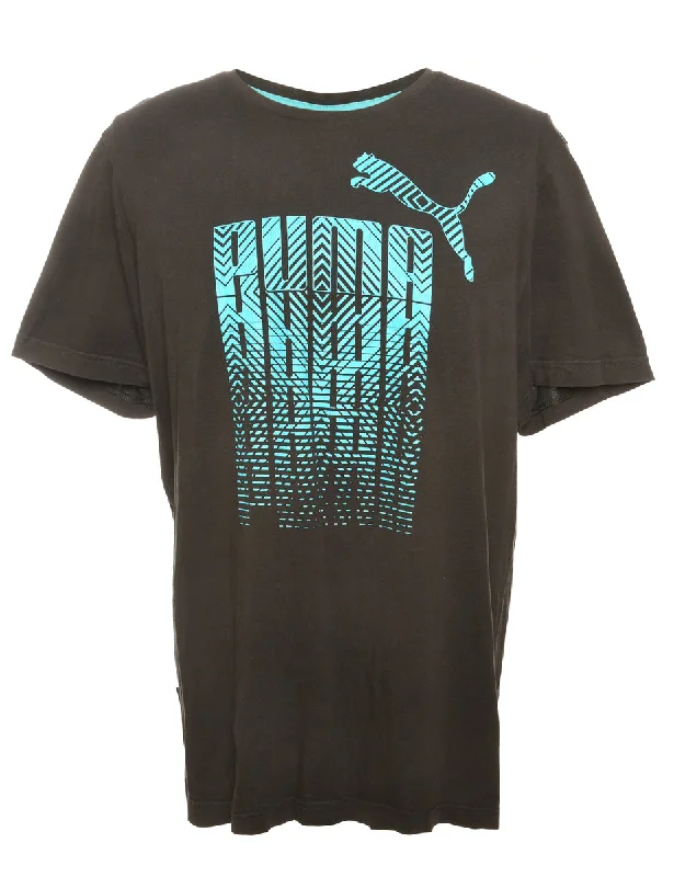 Weekend Discounts to Delight Black Puma Printed T-shirt - L