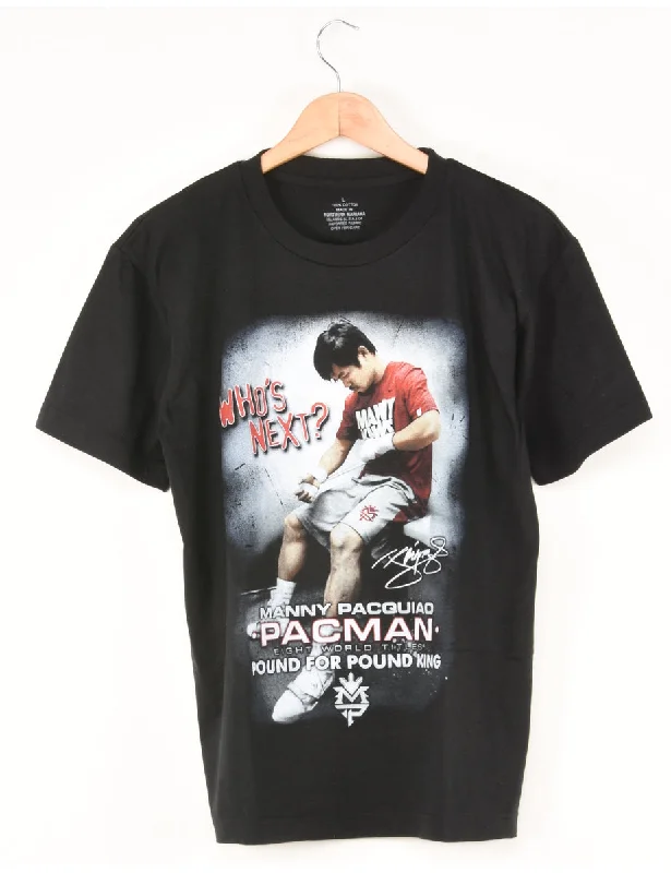 Weekend Deals That Sizzle Black Team Pacquiao Printed T-shirt - L