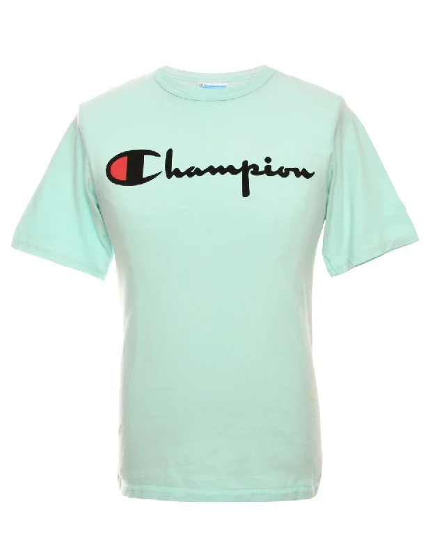 Lowest Rates Blue Champion Printed T-shirt - S