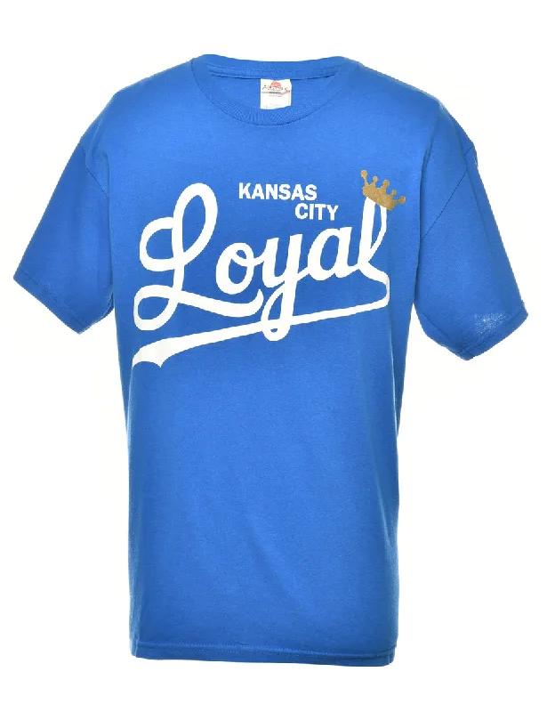 Fantastic Savings Blue Kansas City Loyals Printed T-shirt - L