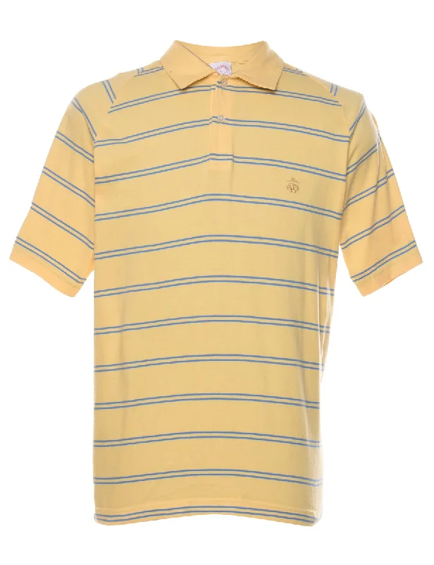 Can't Beat Brooks Brothers Yellow Striped Polo Shirt - L