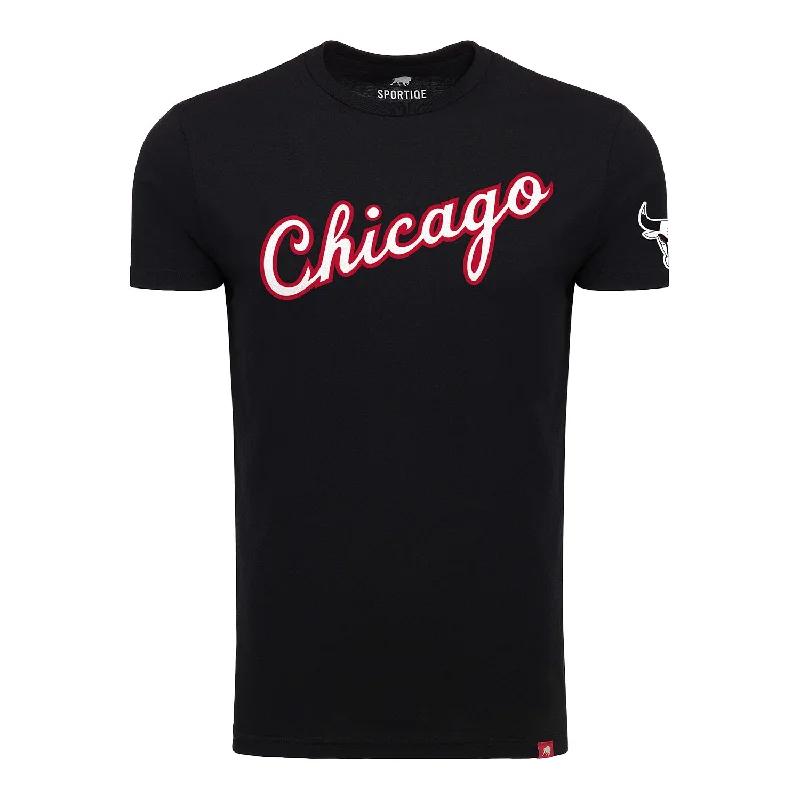 Chicago Bulls Sportiqe Script Black Comfy T-Shirt