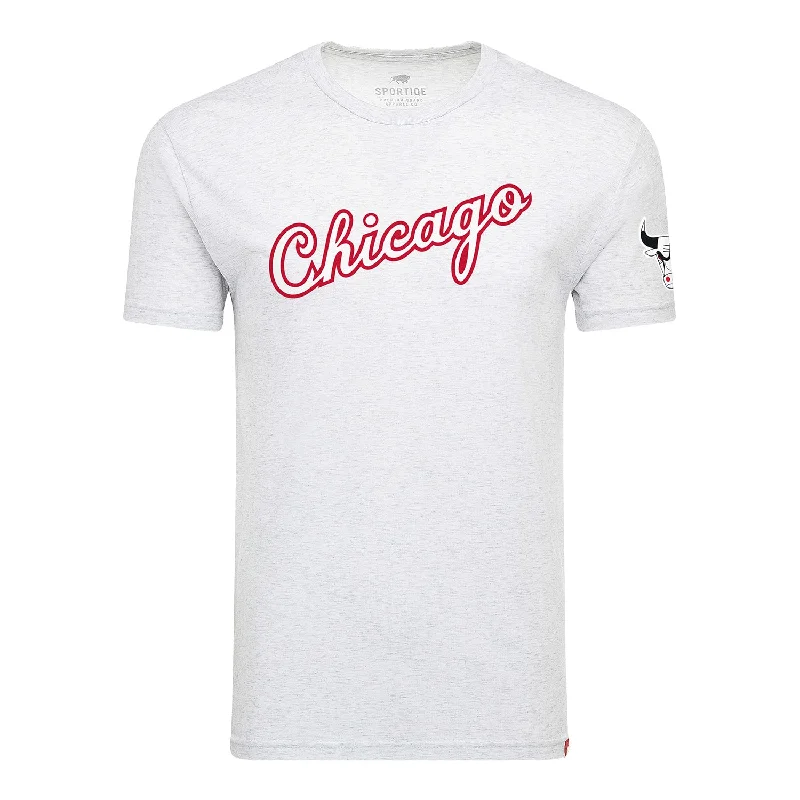 Chicago Bulls Sportiqe Script White Comfy T-Shirt