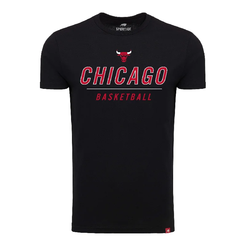 Chicago Bulls Sportiqe Basketball Black Comfy T-Shirt