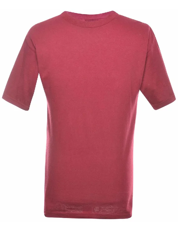 Steals and Deals Burgundy Plain T-shirt - S