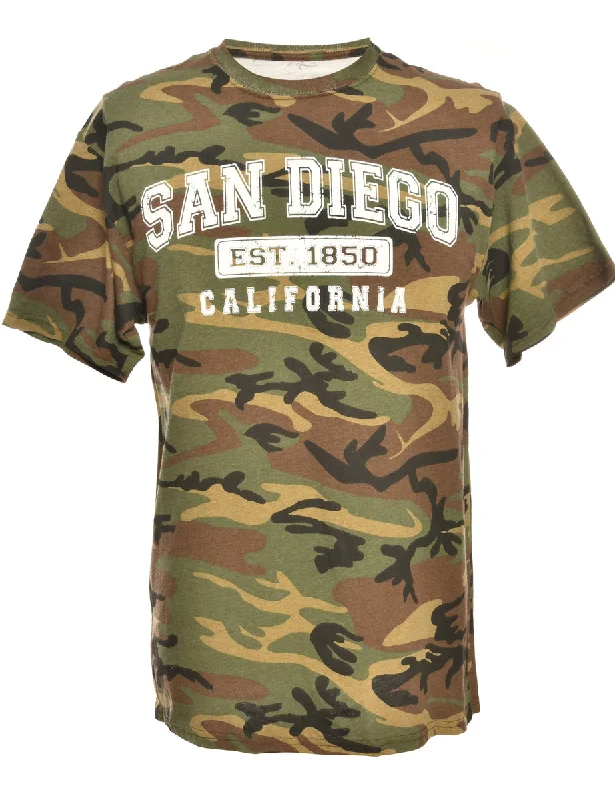 Amazing Value Camouflage Print Printed T-shirt - L