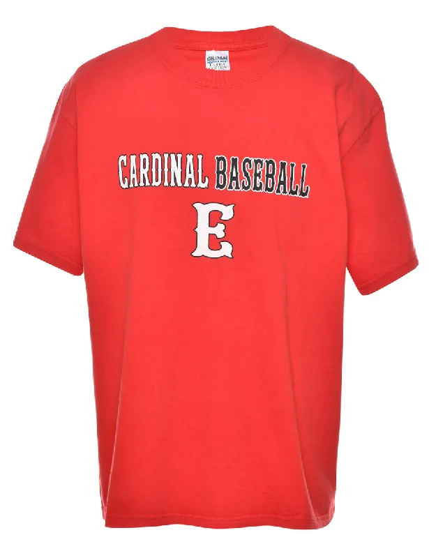Overstock Clearance Cardinal Baseball Printed T-shirt - L