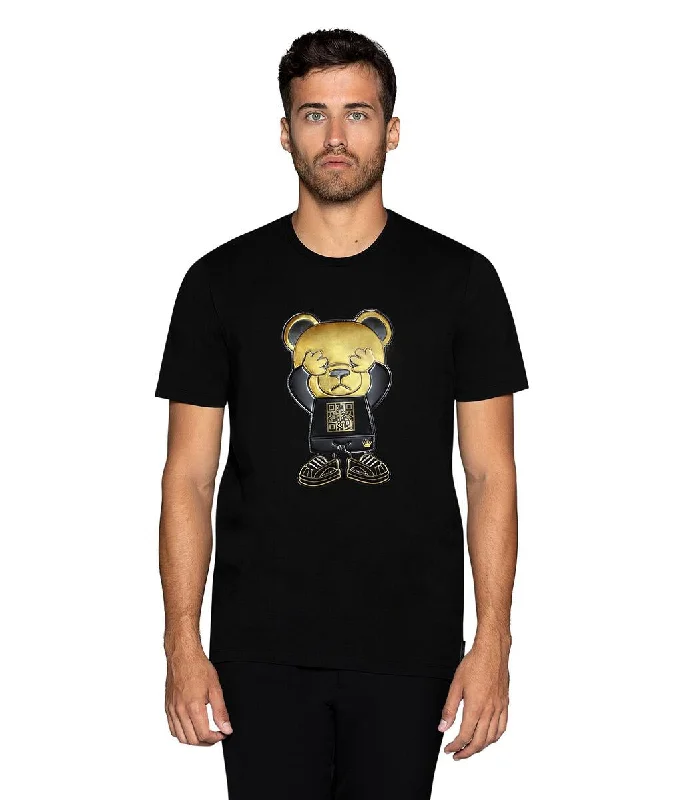 Year-End Sale CARSON-18T QR TEDDY BLACK T-SHIRT [Size S/2]